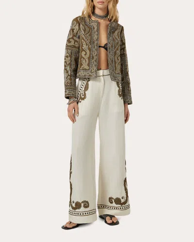 Scarlett Poppies Women's Timme Embellished Twill Jacket In Brown
