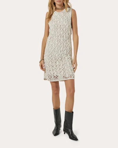 Scarlett Poppies Women's Wiwianne Knotted Macramé Mini Dress In White