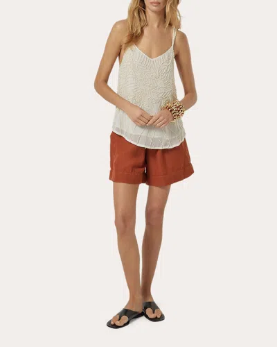 Scarlett Poppies Women's Yara Beaded Georgette Tank Top In White