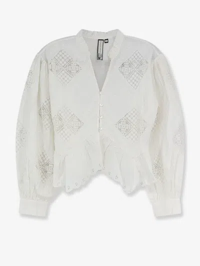 Scarlett Poppies Yorken Cotton Shirt With Embroidery In White
