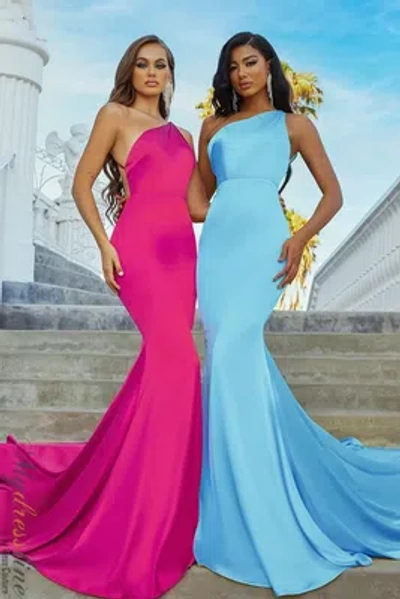 Pre-owned Scarlett Portia &  Ps22358 Evening Dress Lowest Price Guarantee Authentic In Blue