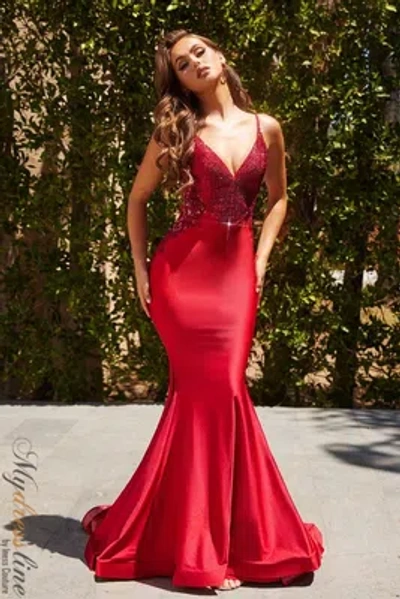 Pre-owned Scarlett Portia &  Ps22641 Evening Dress Lowest Price Guarantee Authentic In Red