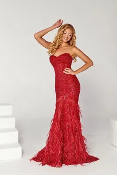 Pre-owned Scarlett Portia &  Ps23263 Evening Dress Lowest Price Guarantee Authentic In Red