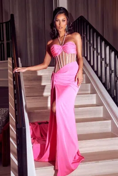 Pre-owned Scarlett Portia &  Ps23341 Evening Dress Lowest Price Guarantee Authentic In Pink