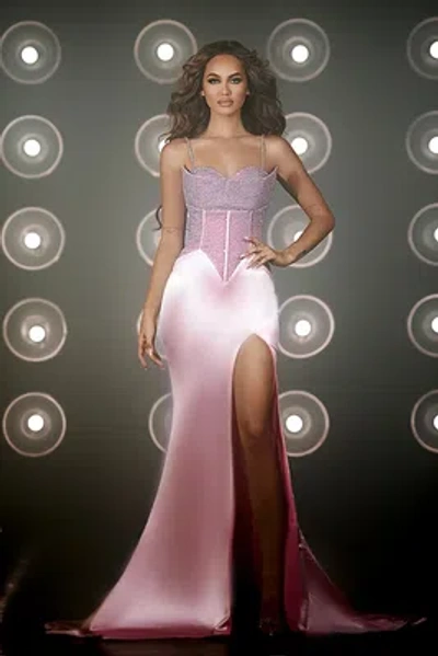 Pre-owned Scarlett Portia &  Ps23487 Evening Dress Lowest Price Guarantee Authentic In Blue