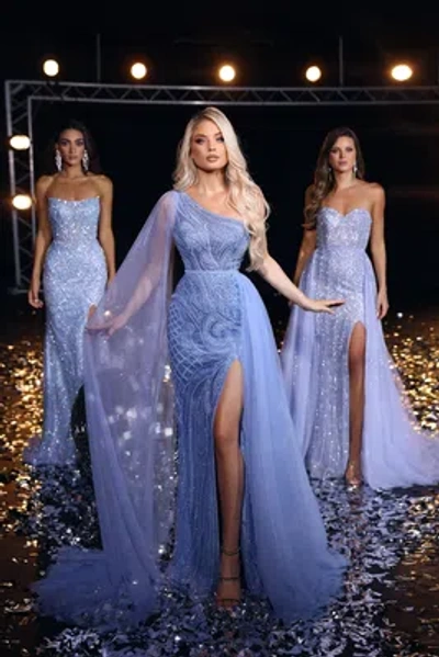 Pre-owned Scarlett Portia &  Ps23960 Evening Dress Lowest Price Guarantee Authentic In Blue