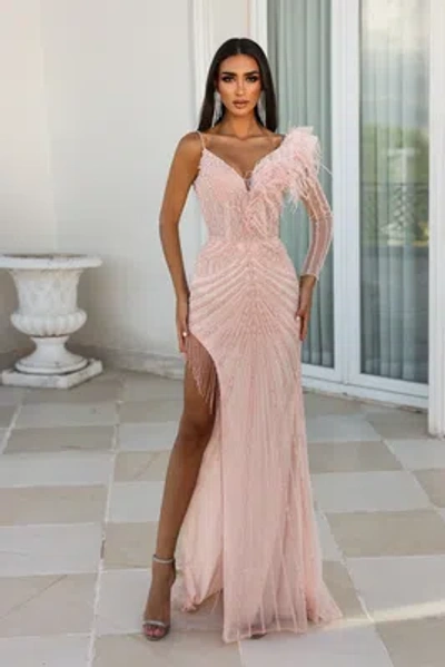 Pre-owned Scarlett Portia &  Ps23989 Evening Dress Lowest Price Guarantee Authentic In Coral