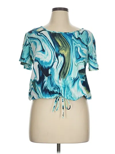 Pre-owned Scarlett Short Sleeve Blouse In Blue