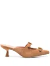 Scarosso 55mm Liz Suede Mules In Neutrals