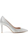 Scarosso Greta Embellished Pointed-toe Pumps In White