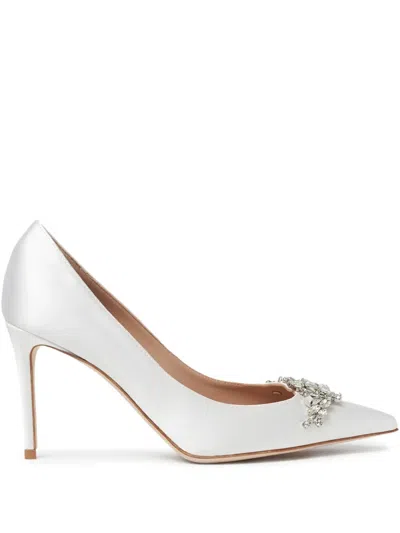 Scarosso 90mm Leather Pumps In White