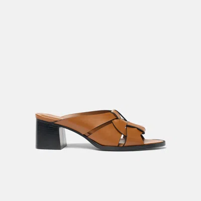 Scarosso Aida Woven Leather Sandals In Brown