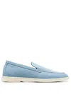 Scarosso Almond-toe Denim Loafers In Blue