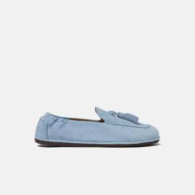 Scarosso Anais Tassels Suede Loafers In Blue