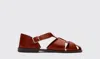 Scarosso Apollo Buckle-fastening Leather Sandals In Brown