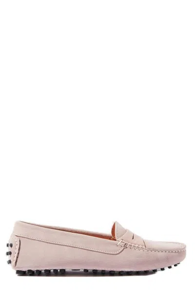 Scarosso Driving Shoes Ashley Pink Suede Suede Leather In Pink - Suede