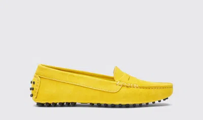 Scarosso Ashley Suede Loafers In Yellow - Suede