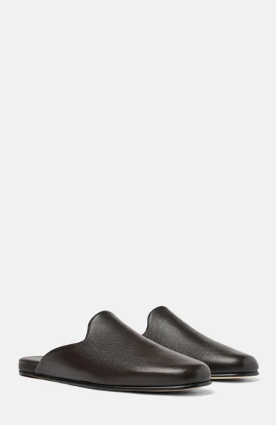 Scarosso Atlas Travel Grained Leather Slippers In Multi