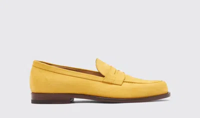 Scarosso Austin Leather Loafers In Yellow - Nubuck