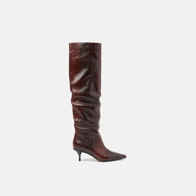 Scarosso Barbara Brown Snake In Brown - Snake-printed Calf