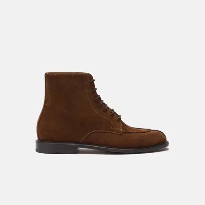 Scarosso Lace-up Ankle Boots In Brown - Suede