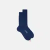 Scarosso Cotton Calf Socks In Blue - Cotton