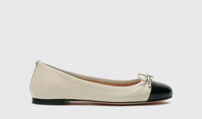 Scarosso Carla Leather Ballerina Shoes In White Edit - Calf