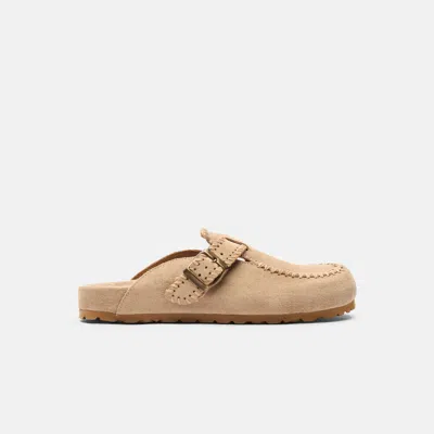 Scarosso Cheyenne Suede Slippers In Beige - Suede