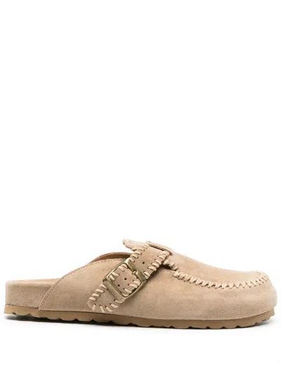 Scarosso Cheyenne Suede Slippers In Beige - Suede
