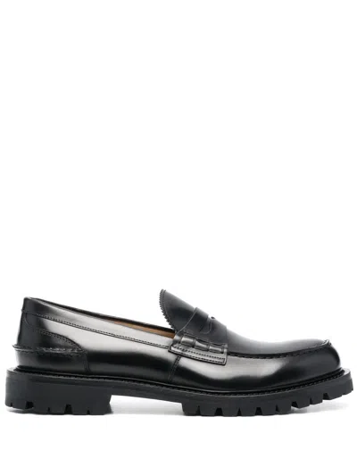Scarosso Chunky-soled Leather Loafers In Black