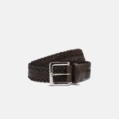 Scarosso Belts Cintura Marrone Intrecciata Calf Leather In Brown Calf