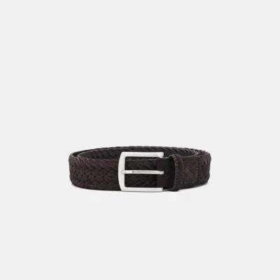Scarosso Belts Cintura Marrone Intrecciata Scamosciata Suede Leather In Brown Suede