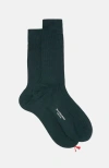 Scarosso Cotton Calf Socks In Dark Green - Cotton