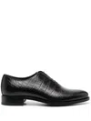 Scarosso Crocodile-effect Lace-up Shoes In Schwarz