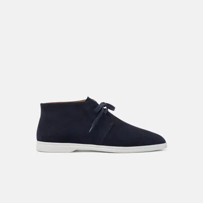 Scarosso Suede Hi-top Sneakers In Blue - Suede