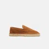 Scarosso Diego Suede Espadrilles In Tobacco - Suede Leather