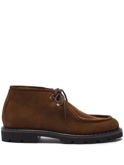 Scarosso Doriano Suede Lace-up Shoes In Brown - Suede