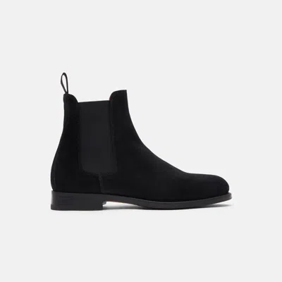 Scarosso Chelsea Boots Elena Nera Scamosciata Suede Leather In Black Suede