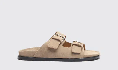 Scarosso Enea Suede Sandals In Beige