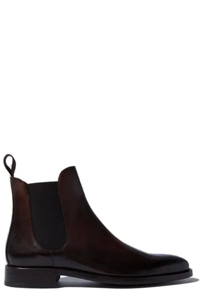 Scarosso Enzo Chelsea Boots In Dark Brown Calf