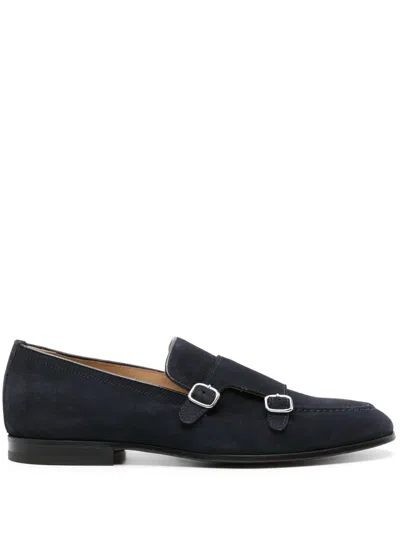 Scarosso Ernesto Suede Monk Shoes In Blue