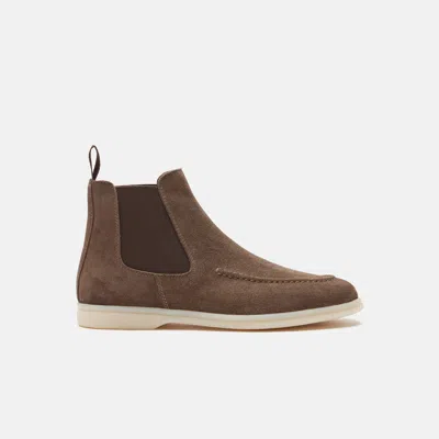 Scarosso Suede Chelsea Boots In Deep Taupe - Suede