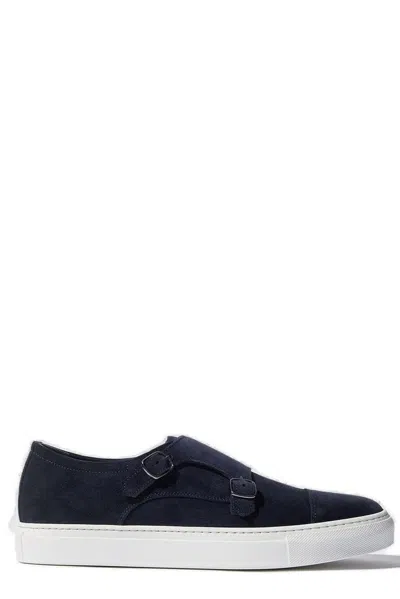 Scarosso Fabio Buckle Monk Sneakers In Blue