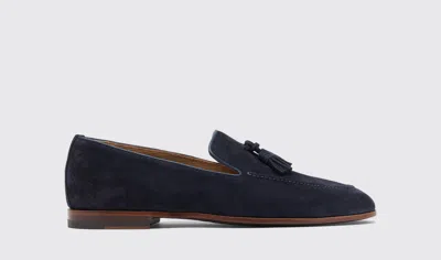 Scarosso Flavio Blue Suede - Man Loafers Blue In Blue - Suede