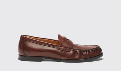 Scarosso Fred Leather Loafers In Brown - Calf