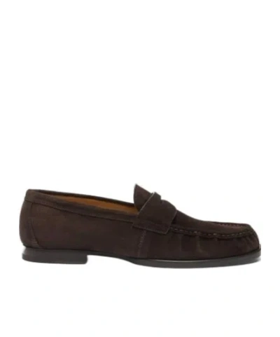 Scarosso Fred Round-toe Loafers In Brown
