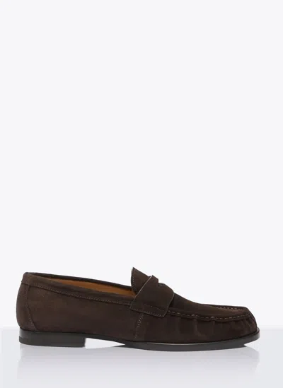 Scarosso Fred Round-toe Loafers In Brown