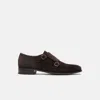 Scarosso Monks Gervasio Ebano Scamosciato Leggero Suede Leather In Dark Brown Suede