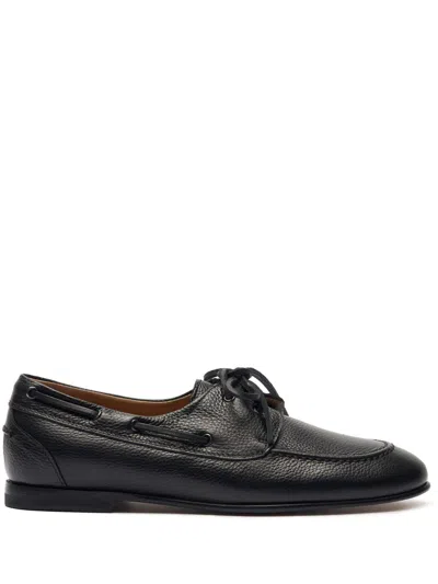 Scarosso Ginevra Grain Loafers In Black