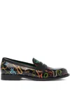 Scarosso Graphic-print Loafers In Black